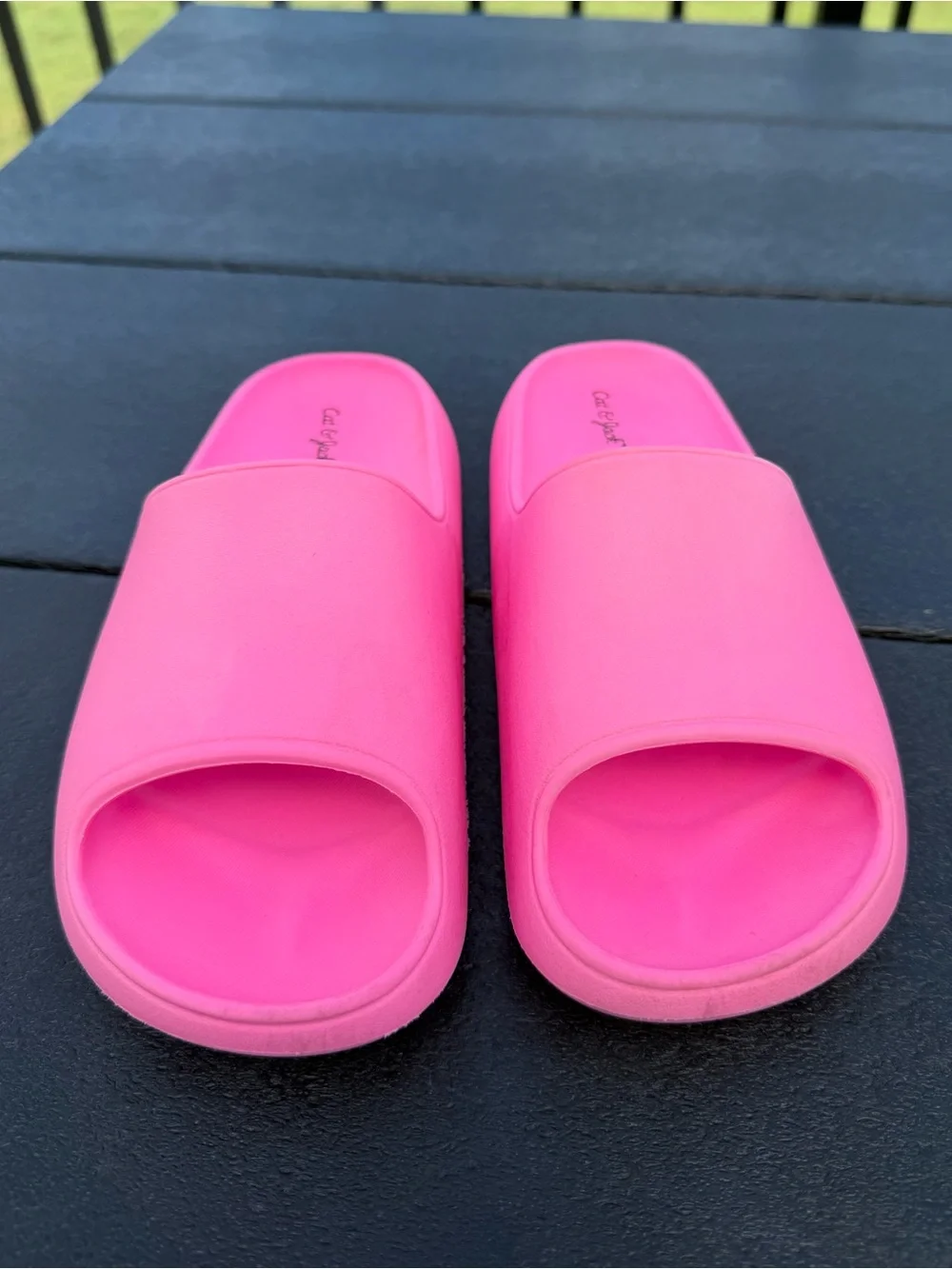 Cat & Jack Neon Pink Slides Toddler Size 1 Sandals